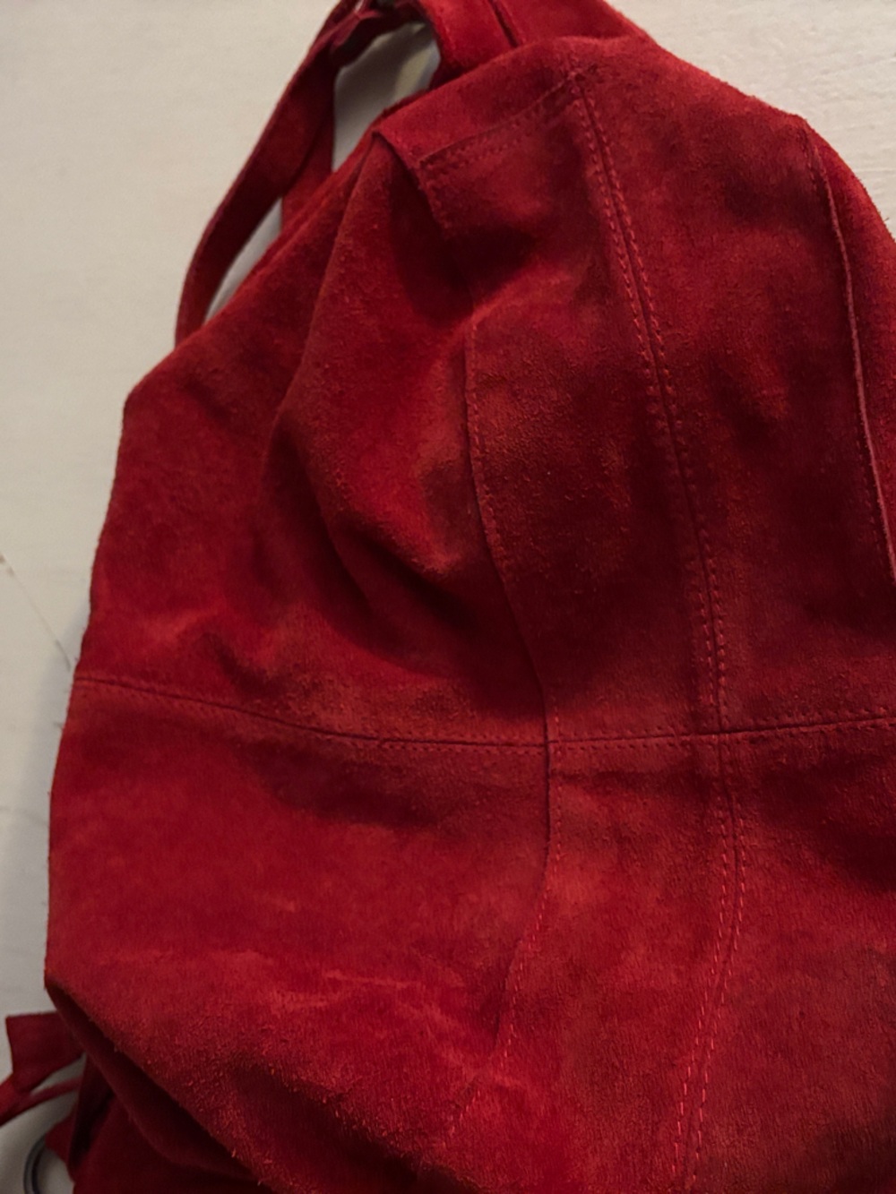 Red Suede Hobo Shoulder Bag - Women Free People - Picture 5 of 6